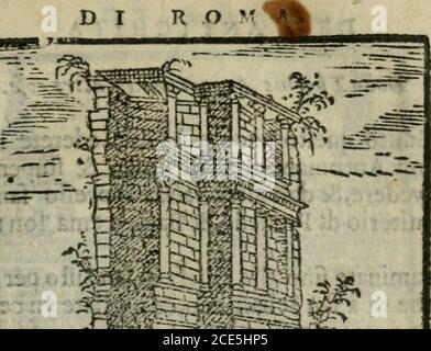 . Le cose maravigliose dell'alma Citta di Roma : anfiteatro del mondo . Ancora ucderete tre^rdlni di colonne , &alte^r vna fopra laltra, & chiamafiil Setzionio di SE-ucro. Qwcilo DI R O f o oder]. 205 Stockfoto