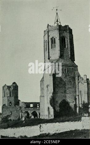 . Cambridgeshire und die Isle of Ely. Errichtet auf einer neuen Basis, nachdem sie seit vielen Jahren Teil eines Steinzuges war. Die Kirche der Heiligen Maria, nach der Restaurierung, hat wieder einmal etwas von seinem alten Charakter angenommen. Insgesamt thechurches von Swaffham vor haben durch seltsame Wechselfälle bestanden. Registrieren, 1559. BP.s Tran-Skript, 1613. Swavesey, N.W. von Cambridge. - St. Andrew:EINE schöne interessante Kirche, ursprünglich an angrenzenden Priorat (eine Zelle, um die Abtei von St. Ser-gius und Bacchus, in der Normandie). Kanzel mit Schiff und N. Sakristei, Kirchenschiff, Gänge, S. Veranda, W. Turm, sechs be Stockfoto