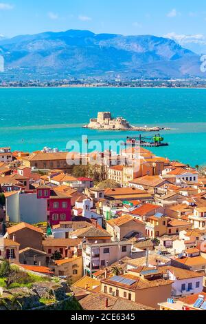 Nafplio, Griechenland Luftaufnahme Stockfoto