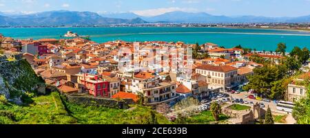 Nafplio, Griechenland Luftaufnahme Stockfoto