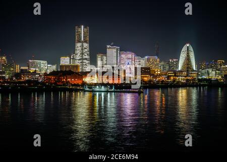 Minato Mirai Büro gesamte Beleuchtung Stockfoto