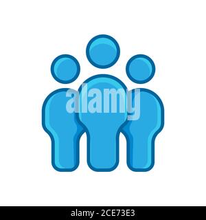 Set People Team, Community, Partner blau Farbe flache Symbol Stock Vektor
