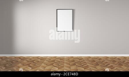 Bilderrahmen auf weißem 3D-Rendering Stockfoto