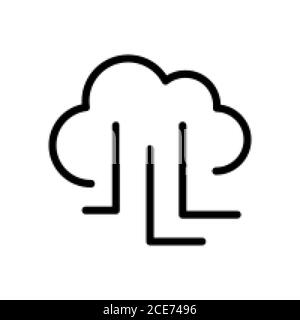 Abbildung des Symbols für die Cloud-Übertragungslinie isoliert auf weißem Hintergrund Stock Vektor