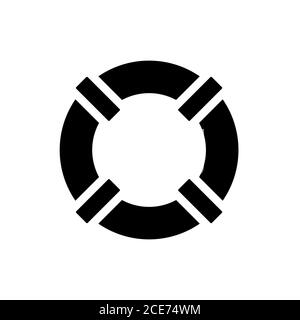 Lebensweste Symbol flach schwarze Linie Symbol, Vektor-Illustration Stock Vektor