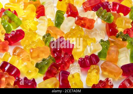 Gummibärchen Hintergrund Nahaufnahme, Textur Stockfoto