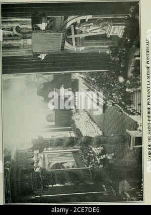 . Pélerins de Rome et du XXVIe Congrés Eucharistique International (24-29 Mai 1922). Le 'Congrès du Pape'. Cérémonies grandioses et paroles de paix - Pie XI et les Canadiens. - Retour par Assise et autres villes et sanctuaires. - Souvenirs und Eindrücke; . ent splendide du cortège dans Saint-Pierre,la blanche et interminable théorie des miters, léclat des pourpres cardinalices,toute cette somptuosité qui grandit, se complique, sintensifie jusquà lappa-rition de la cour elle-même, dont la marche lente, à travers la Multitude en dé-lire, diquite-de-trompérie Stockfoto