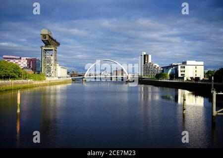 Blick auf den Fluss Clyde, Glasgow, Schottland. (August 2020) Stockfoto