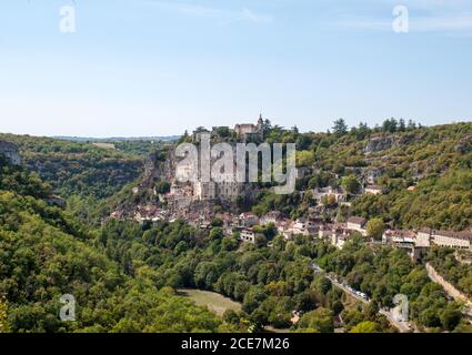 Wallfahrtsort Rocamadour, Bischofsstadt und Heiligtum der Seligen Jungfrau Maria, Lot, Midi-Pyrénées, Frankreich Stockfoto