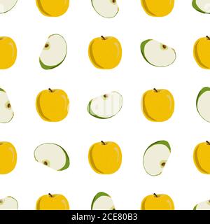 Illustration zum Thema große farbige nahtlose Apfel, helle Frucht Muster für Dichtung. Obst-Muster, bestehend aus schönen nahtlos wiederholen Apfel. Einfache c Stock Vektor