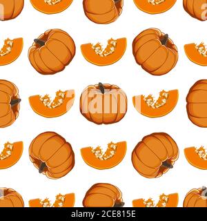 Illustration zum Thema der hellen Muster gelben Kürbis, Gemüse Kürbis für Dichtung. Gemüse Muster bestehend aus schönen Kürbis, viele Kürbis. Simpl Stock Vektor