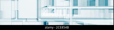 Blaues Glas moderne 3D-Rendering Stockfoto