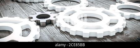 Getriebeindustriekonzept. Technologische Innovationen Stockfoto