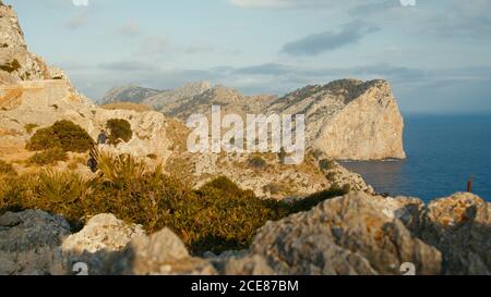 Berggipfel, Mallorca, Cap De Formentor, Mallorca, Balearen, Spanien. Hochwertige Fotos Stockfoto