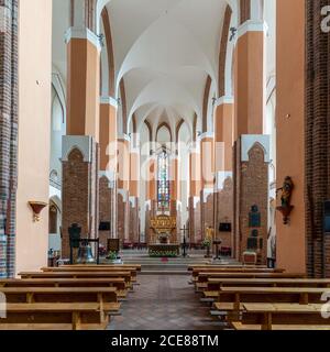 Szchecin, Polen - 19. August 2020: Innenansicht der Dombasilika des Hl. Apostels Jakobus in Szczecin Stockfoto