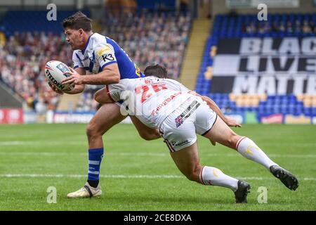 St Helens' Lachlan Coote in Aktion. Stockfoto