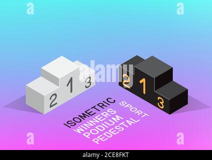 Isometrische Sieger Podium Sport Sockel Stock Vektor