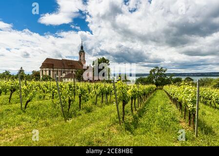 Berühmte Wallfahrtskirche Birnau, Bodensee, Uhldingen-Mühlhofen, Baden-Württemberg, Deutschland Stockfoto