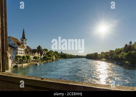 Blick auf die Altstadt von Diessenhofen, Kanton Thurgau, Schweiz Stockfoto