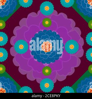 orientalisches Muster mit Blumen-Nahtloses Muster. Indischer Stil Stock Vektor