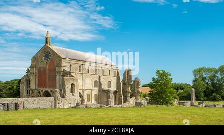 Ein Blick auf Binham Priory. Stockfoto