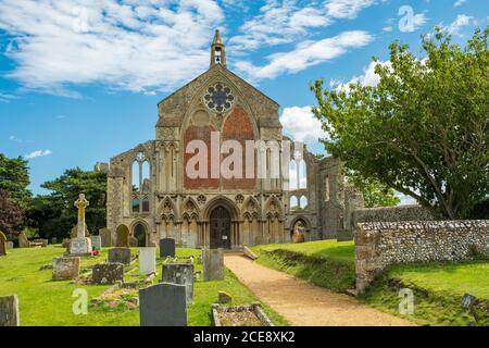 Ein Blick auf Binham Priory. Stockfoto