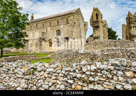 Ein Blick auf Binham Priory. Stockfoto