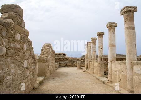 , - 01. Jan 1970: Pafos, Zypern, archäologische Stätte: Haus der Theseus-Säulen Stockfoto