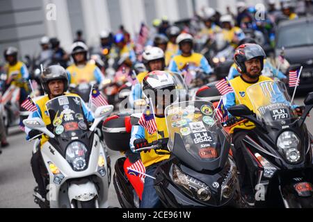 Georgetown, Penang/Malaysia - 31 2016. Aug: Motorradparade während der Feier des Unabhängigkeitstages. Stockfoto