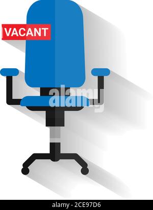 Konzeptionelle Vektor-Illustration Für Job Vacancy Mit Bürostuhl Über Weißer Hintergrund Stock Vektor