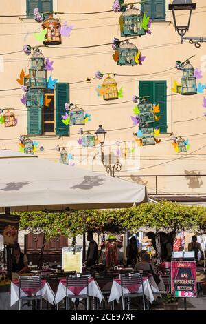 Italien, Sardinien, Alghero, Restaurant im historischen Zentrum Stockfoto