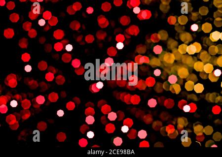 Farbenfrohe Hintergrundbilder von Lichtern im weichen Fokus Stockfoto