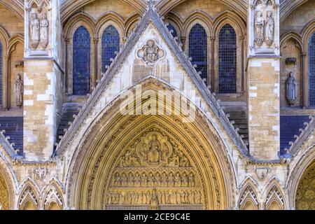 Zierdetails außen, Westminster Abbey, London England Stockfoto