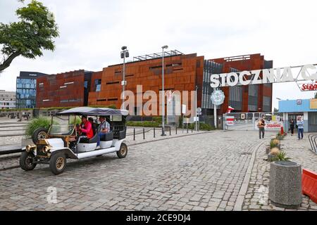 Polen, Danzig, 28.08.2020. Das Europäische Solidaritätszentrum ist ein Museum, das der Geschichte der Solidaritätsbewegung in Polen gewidmet ist. ESC befindet sich in Th Stockfoto