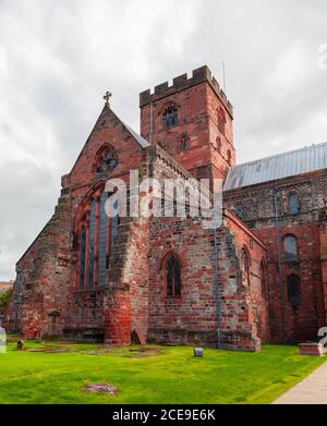 Carlisle Kathedrale Kirche UK Blick von der Rückseite des Gebäude Stockfoto