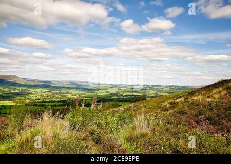 Ribble Valley von Jeffry Hill, Ende August Lancashire. Stockfoto