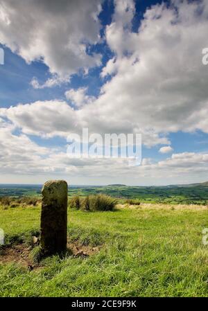 Ribble Valley von Jeffry Hill, Ende August Lancashire. Stockfoto