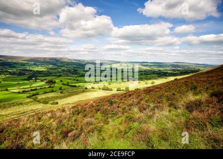 Ribble Valley von Jeffry Hill, Ende August Lancashire. Stockfoto