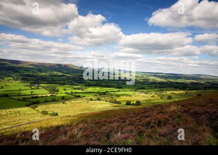 Ribble Valley von Jeffry Hill, Ende August Lancashire. Stockfoto