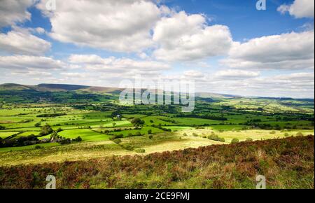 Ribble Valley von Jeffry Hill, Ende August Lancashire. Stockfoto