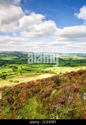 Ribble Valley von Jeffry Hill, Ende August Lancashire. Stockfoto