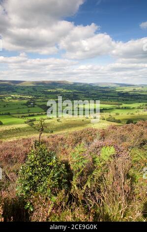 Ribble Valley von Jeffry Hill, Ende August Lancashire. Stockfoto