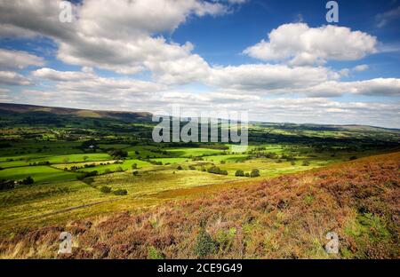 Ribble Valley von Jeffry Hill, Ende August Lancashire. Stockfoto