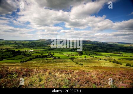 Ribble Valley von Jeffry Hill, Ende August Lancashire. Stockfoto