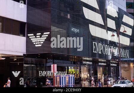 Hongkong, China. August 2020. Die italienische Modemarke Emporio Armani Store ist in Hongkong zu sehen. Kredit: SOPA Images Limited/Alamy Live Nachrichten Stockfoto