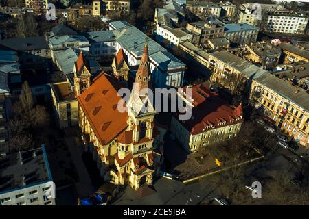 Luftpanorama der St. Paul's Church of Odessa Ukraine Stockfoto