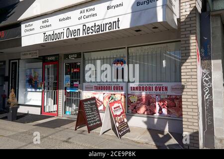 Das indische Restaurant Tandoori Oven im Punjabi Market District an der Main Street, Vancouver, BC, Kanada Stockfoto