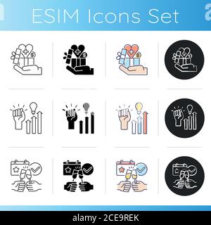 Symbole für Arbeitsvorteile Stock Vektor