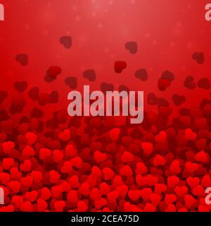 Herzkonfetti. Happy Valentinstag Hintergrund Stock Vektor