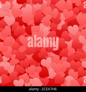 Herzkonfetti. Happy Valentinstag Hintergrund Stock Vektor